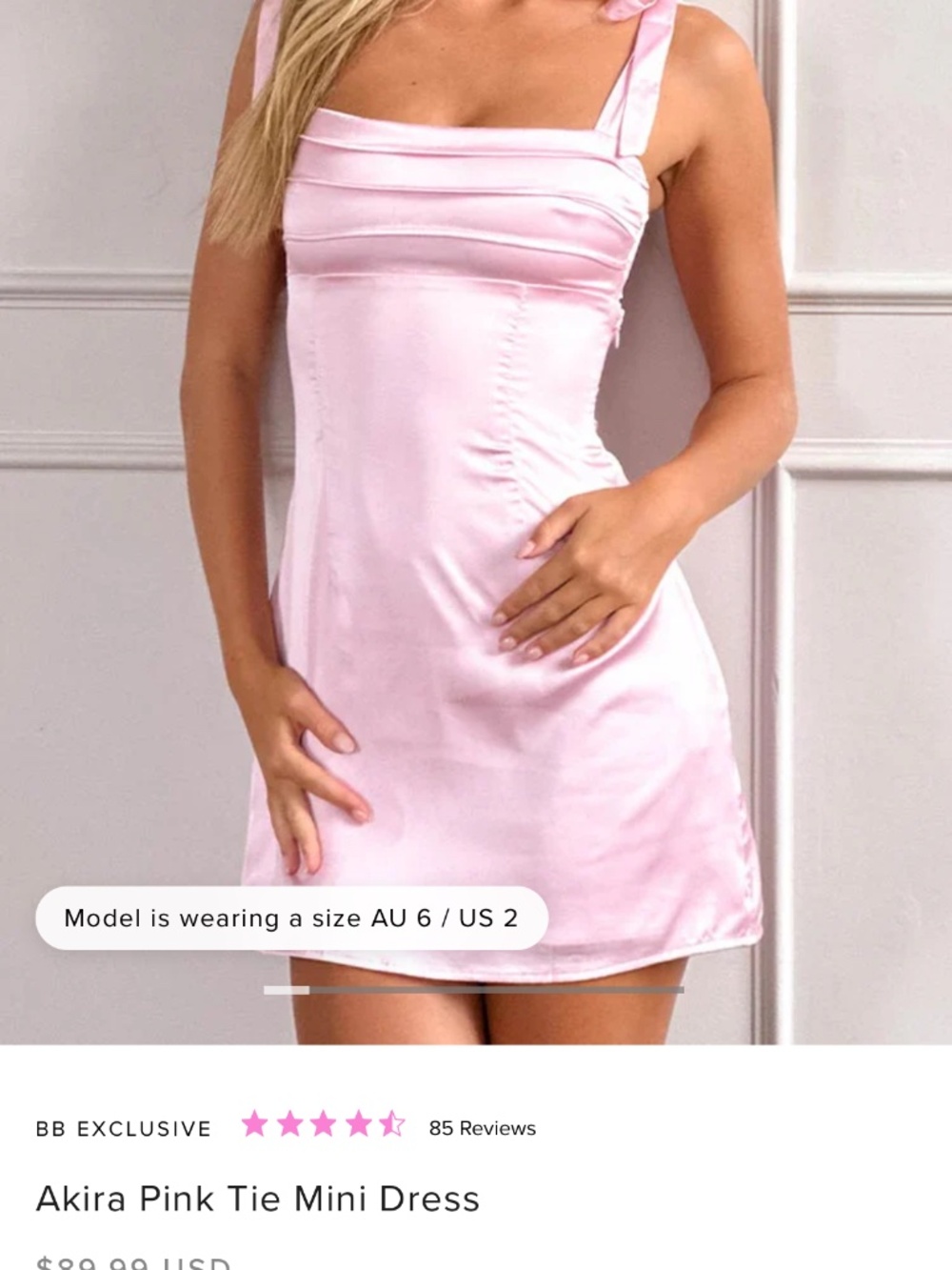 Beginning Boutique: Akira pink tie mini dress size 4